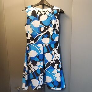 Blue and Black Sleeveless Dress